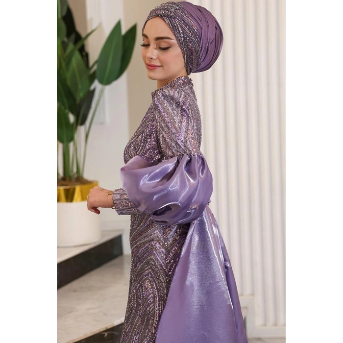 Pınar Şems Ahsen Abiye Lila