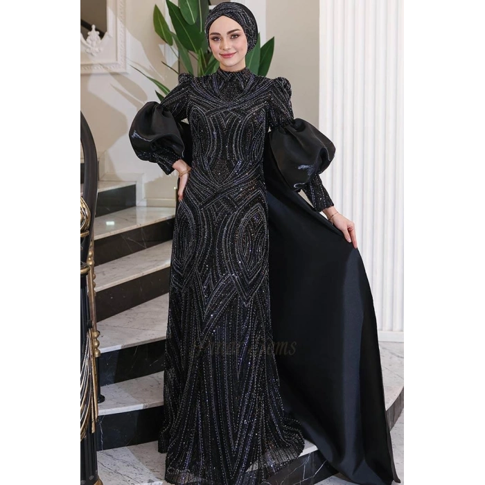 Pınar Şems Ahsen Abiye Siyah