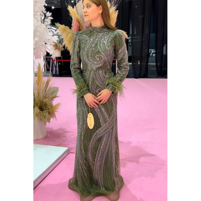 Pınar Şems Akasya Abiye Haki