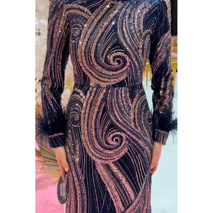 Pınar Şems Akasya Abiye Lacivert