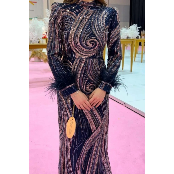 Pınar Şems Akasya Abiye Lacivert