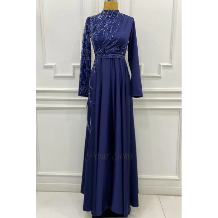 Pınar Şems Akgül Abiye Lacivert