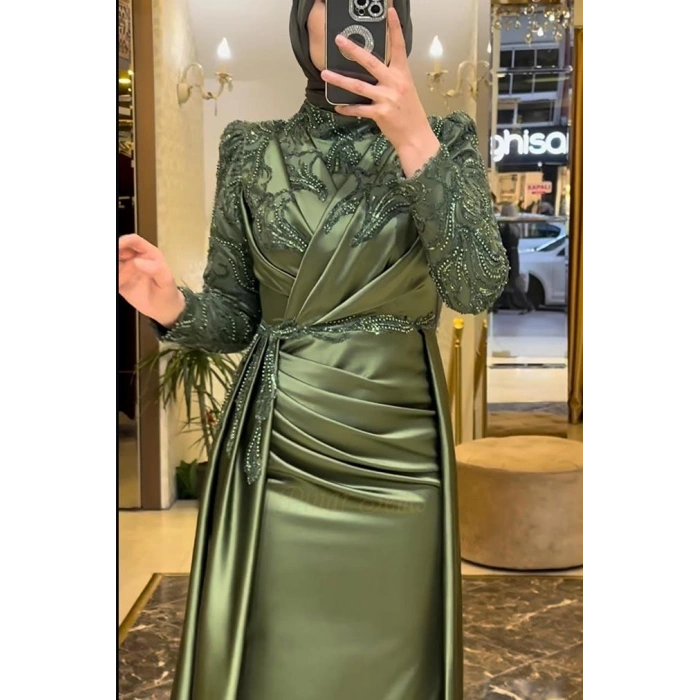 Pınar Şems Akra Abiye Ceviz Yeşili