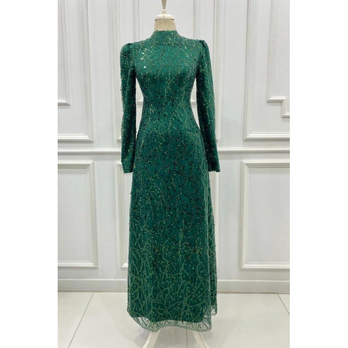 Pınar Şems Amber Abiye Zümrüt