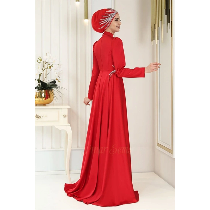 Pınar Şems Anka Abiye Kırmızı