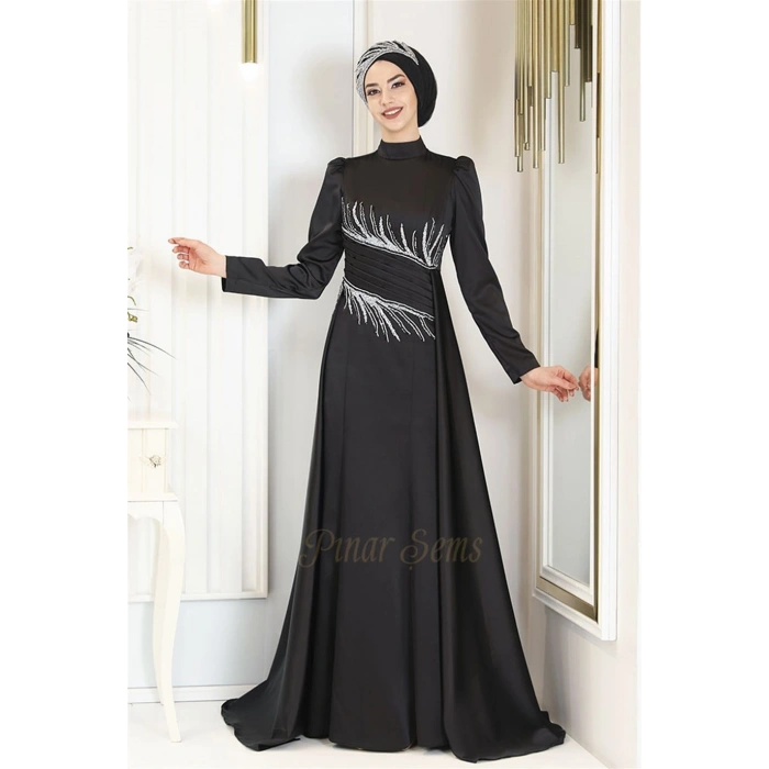 Pınar Şems Anka Abiye Siyah