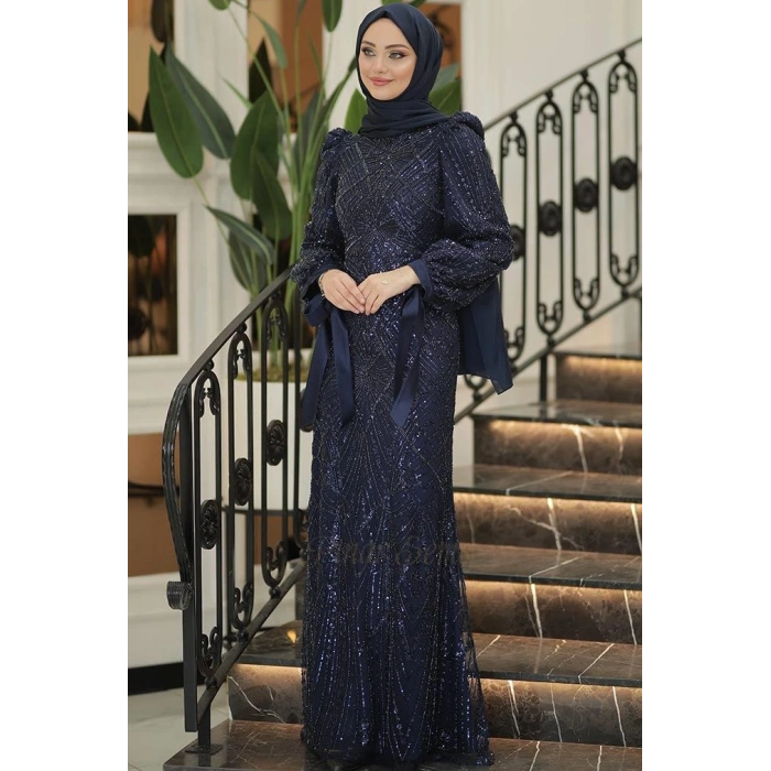 Pınar Şems Aylin Abiye Lacivert