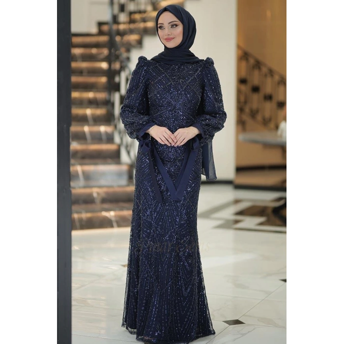 Pınar Şems Aylin Abiye Lacivert