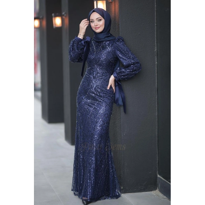 Pınar Şems Aylin Abiye Lacivert