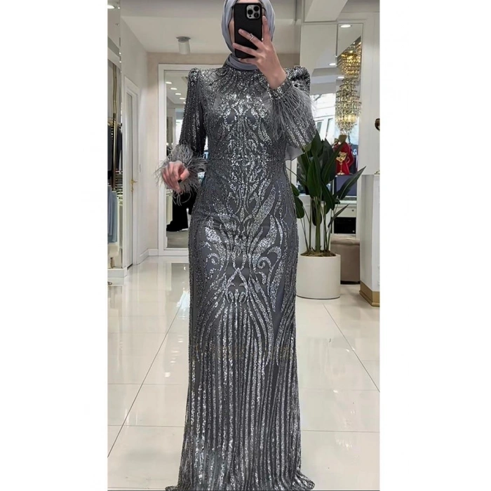 Pınar Şems Bengi Abiye Gri