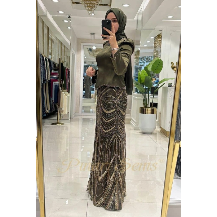 Pınar Şems Berceste Abiye Haki