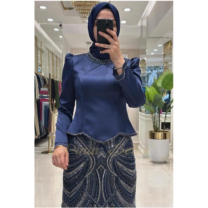 Pınar Şems Berceste Abiye Lacivert