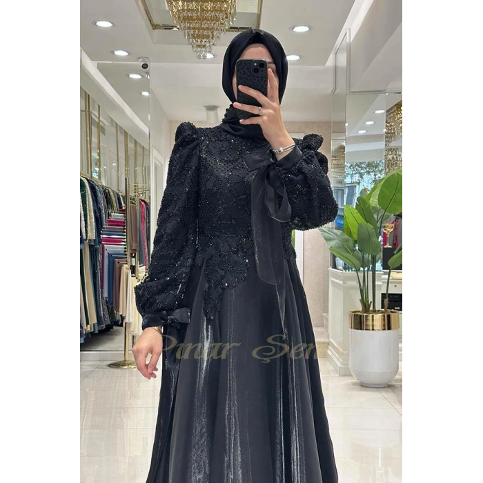 Pınar Şems Beylem Abiye Siyah