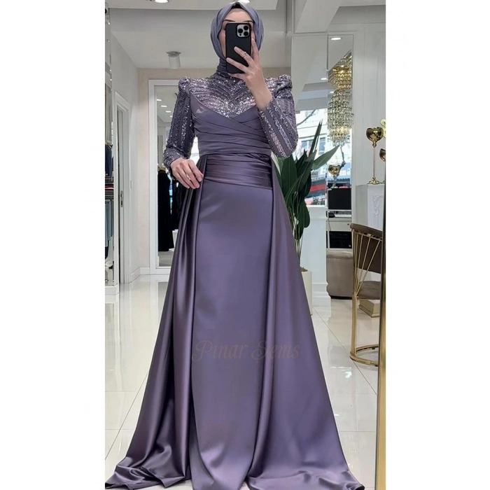 Pınar Şems Çağla Abiye Lila