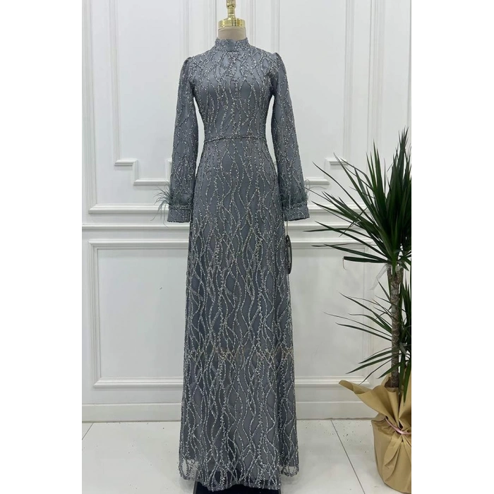 Pınar Şems Çisil Abiye Antrasit