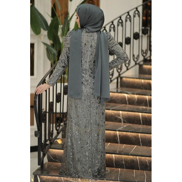 Pınar Şems Damla Abiye Antrasit