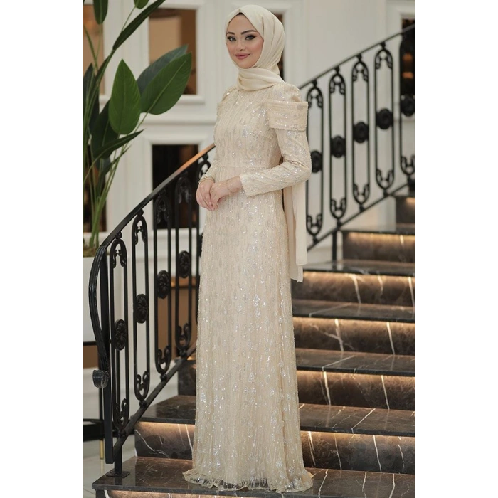 Pınar Şems Damla Abiye Gold