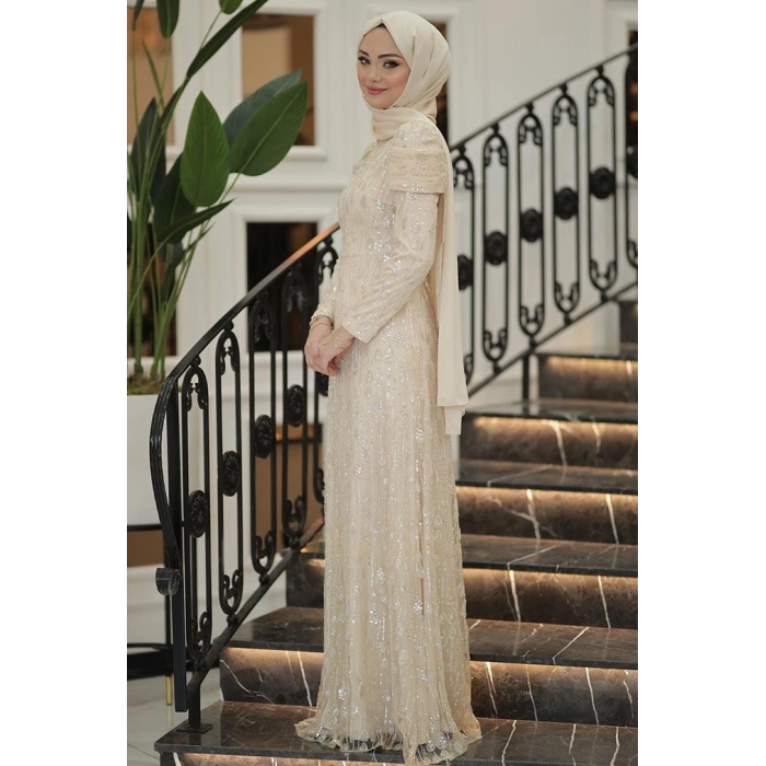 Pınar Şems Damla Abiye Gold