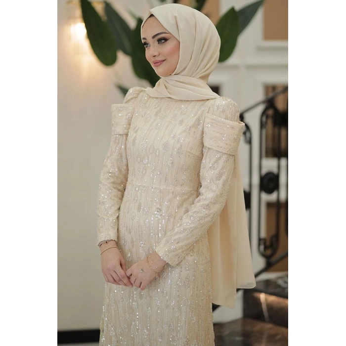 Pınar Şems Damla Abiye Gold