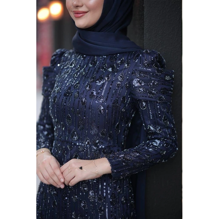 Pınar Şems Damla Abiye Lacivert