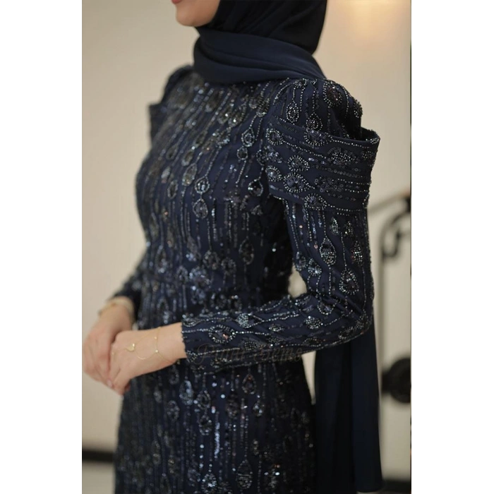 Pınar Şems Damla Abiye Lacivert