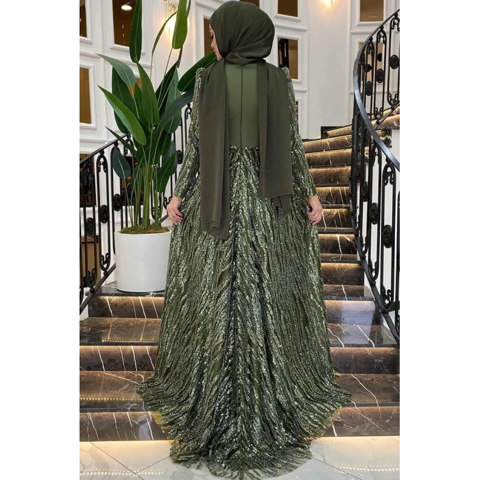 Pınar Şems Dilara Abiye Ceviz Yeşili