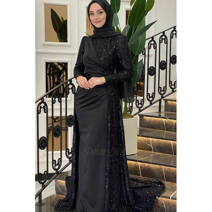 Pınar Şems Dilara Abiye Siyah