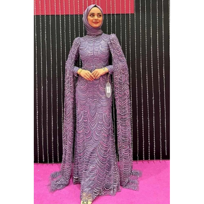 Pınar Şems Efdal Abiye Lila