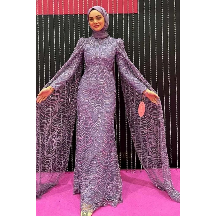 Pınar Şems Efdal Abiye Lila