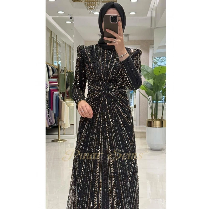 Pınar Şems Elara Abiye Siyah