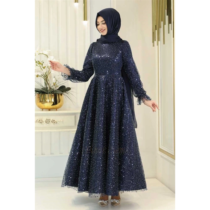 Pınar Şems Elif Abiye Lacivert