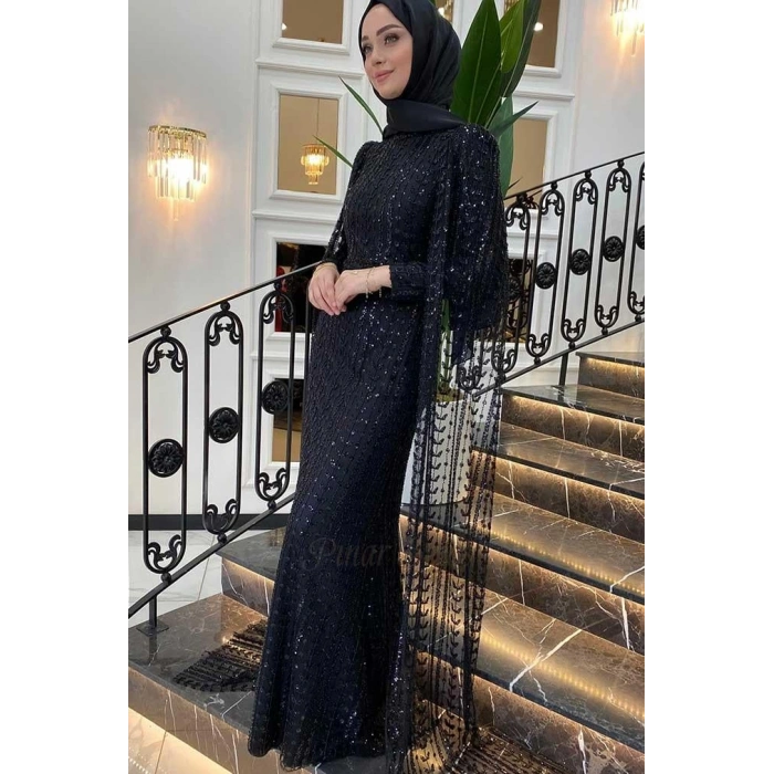 Pınar Şems Elmira Abiye Siyah