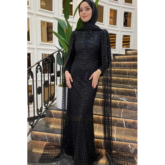 Pınar Şems Elmira Abiye Siyah