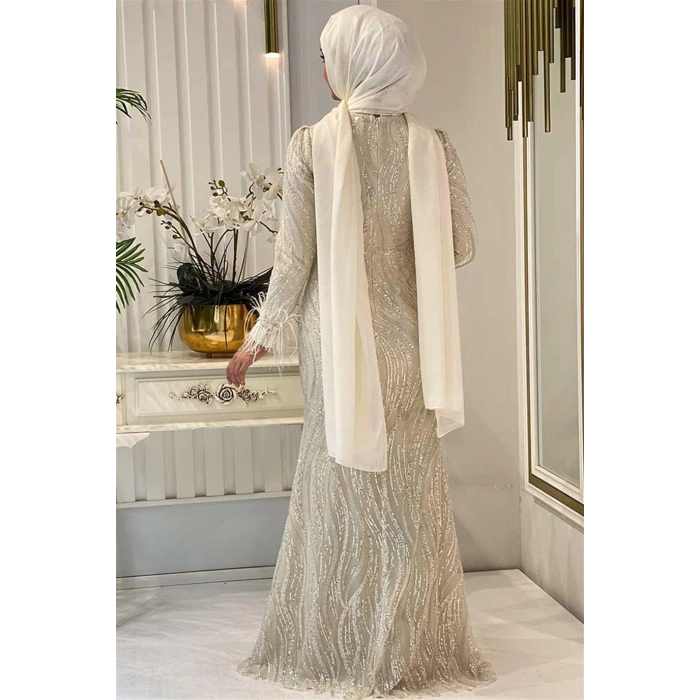 Pınar Şems Ensar Abiye Ekru