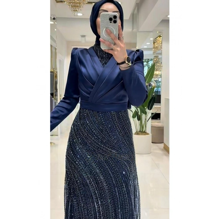 Pınar Şems Erçil Abiye Lacivert