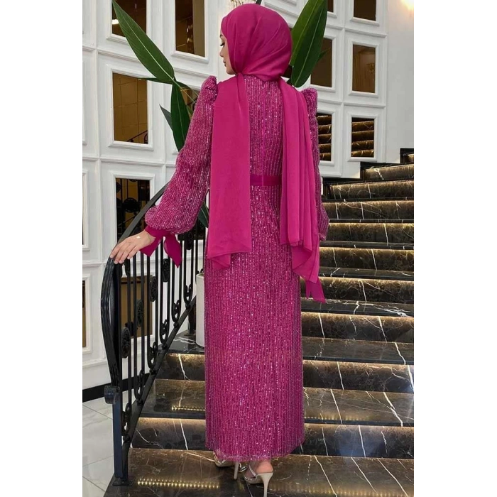 Pınar Şems Evla Abiye Fuşya