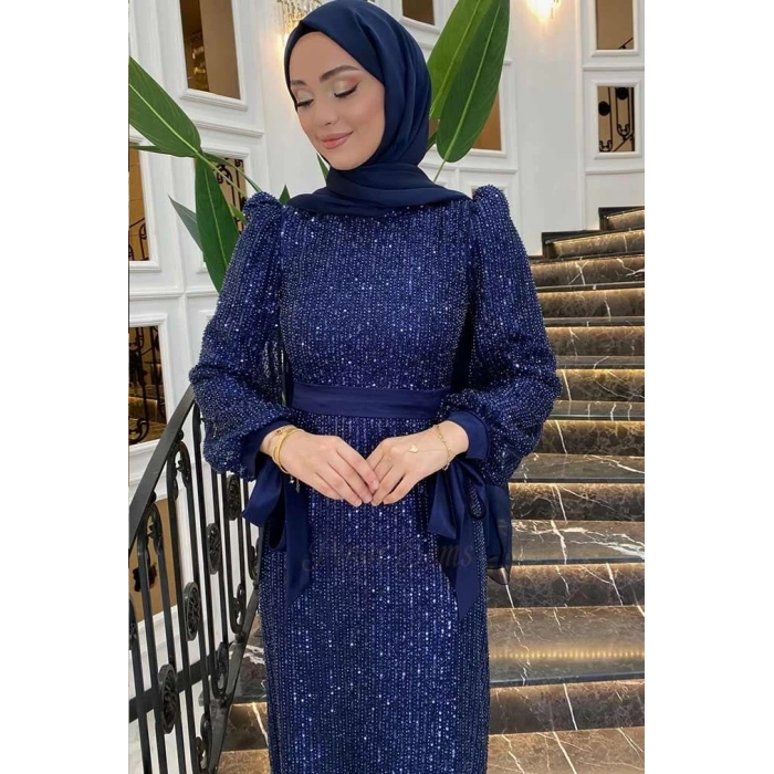 Pınar Şems Evla Abiye Lacivert