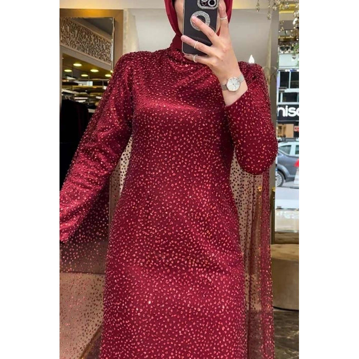 Pınar Şems Eyşan Abiye Bordo