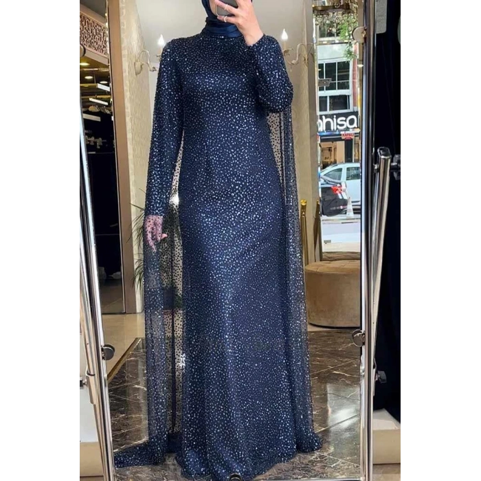 Pınar Şems Eyşan Abiye Lacivert