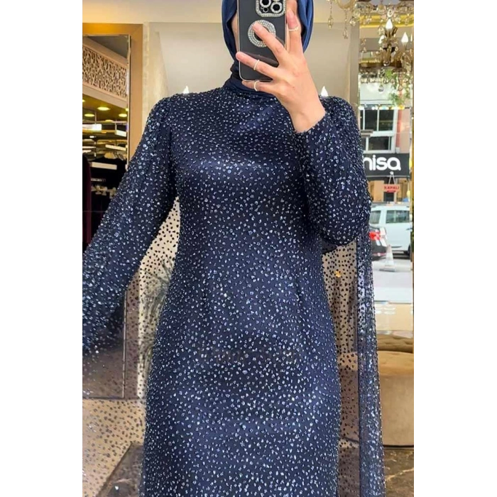 Pınar Şems Eyşan Abiye Lacivert