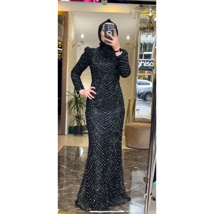 Pınar Şems Feris Abiye Siyah