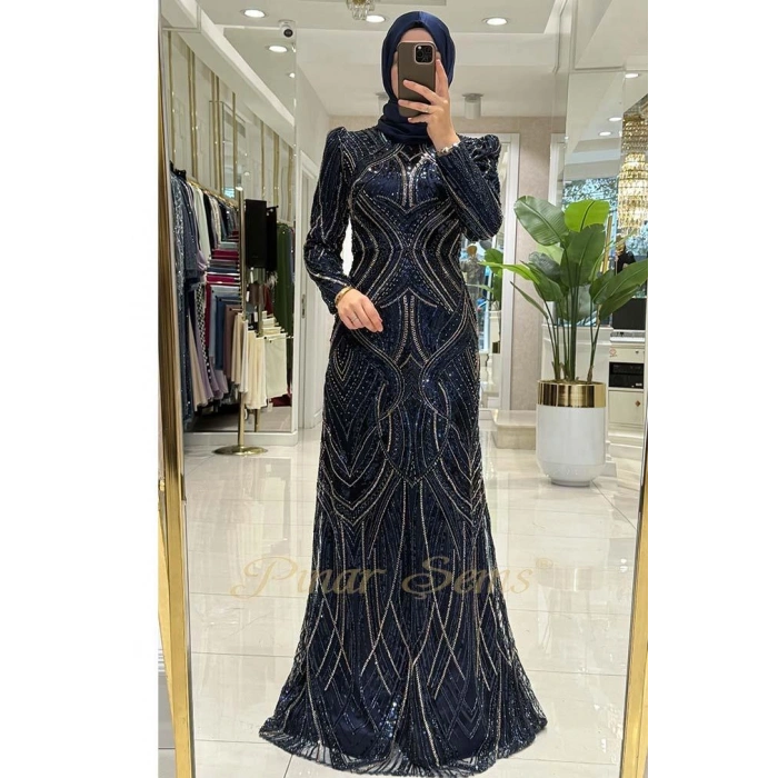 Pınar Şems Gökçe Abiye Lacivert