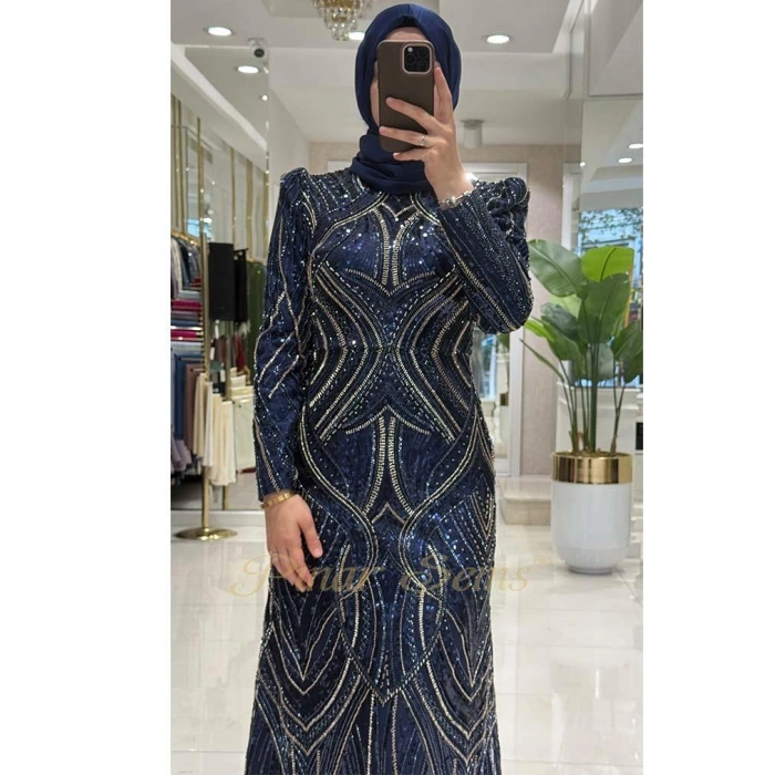 Pınar Şems Gökçe Abiye Lacivert