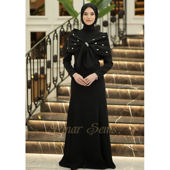 Pınar Şems Gülsu Abiye Siyah