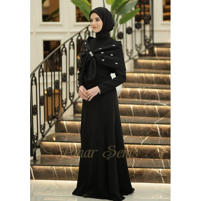 Pınar Şems Gülsu Abiye Siyah