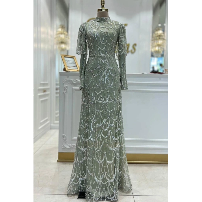 Pınar Şems Güzel Abiye Çağla Yeşili