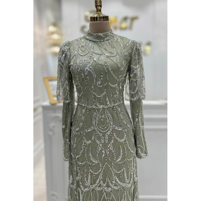 Pınar Şems Güzel Abiye Çağla Yeşili