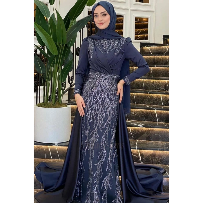 Pınar Şems Hafsa Abiye İndigo