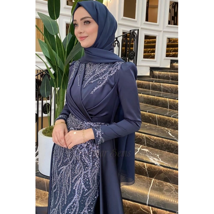 Pınar Şems Hafsa Abiye İndigo