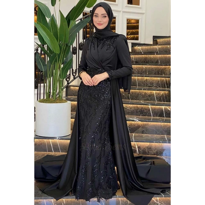 Pınar Şems Hafsa Abiye Siyah